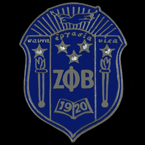 ZPB 1"Shield Pin With Stones