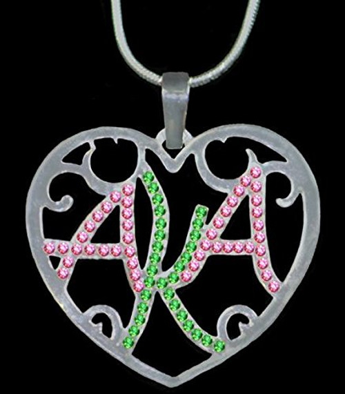 AKA Color Crystal Filigree Heart Necklace AKA Color Crystal Filigree Heart Necklace