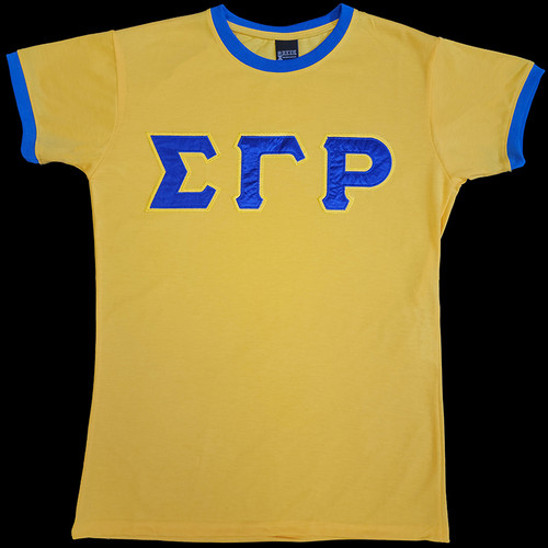 SGRHO  Gold Ringer Tee Shirt SGRHO  Gold Ringer Tee Shirt