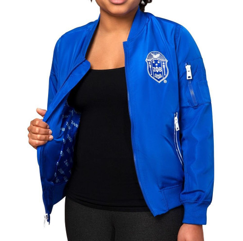 Z Phi B Satin Bomber Jacket (ROYAL) Z Phi B Satin Bomber Jacket (ROYAL)
