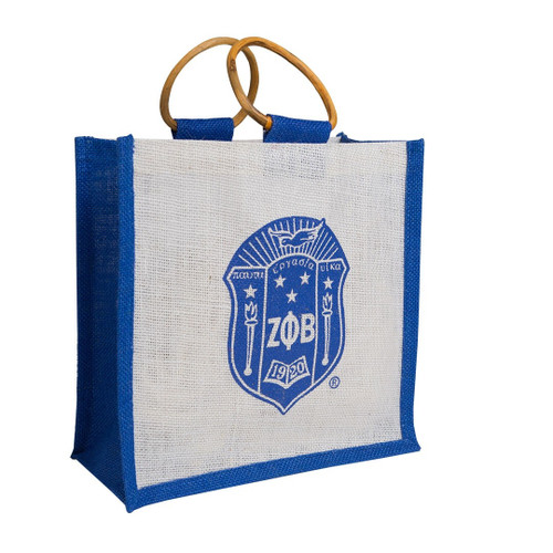 Zeta Phi Beta Shield Mini Jute Bag 