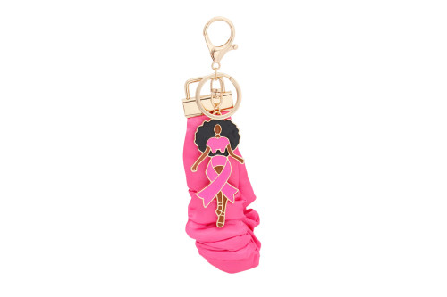 Gold Pink Wristlet Afro Keychain