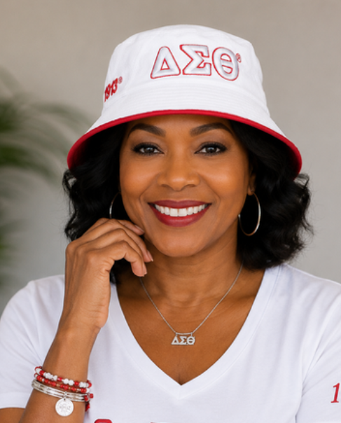 White  DST Novelty Bucket Hat