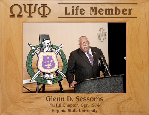 Omega Psi Phi  Personalized Photo Frame  ( 4" x 6" )