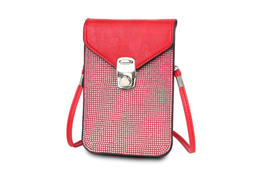 Red Rhinestone Cellphone Wallet