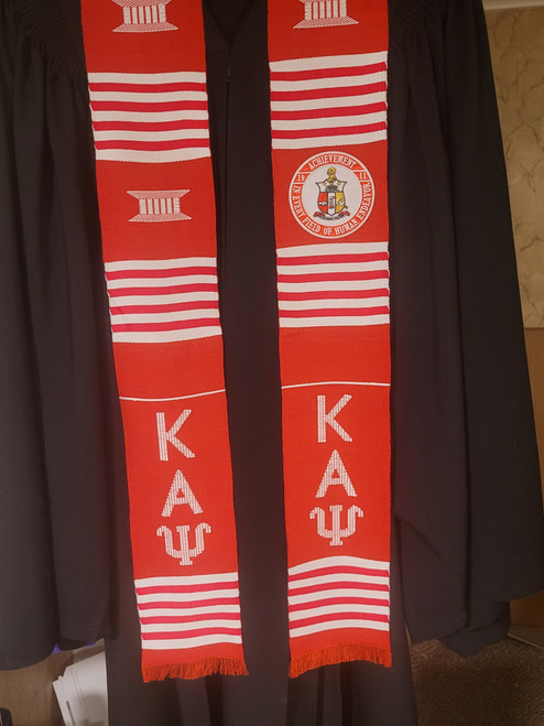 Kappa Alpha Psi  Kente Stole with Patch  ( RED )
