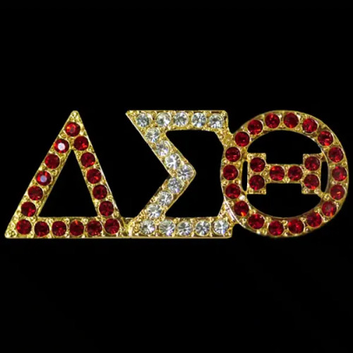 DST R/W/R Austrian Crystal Pin In Gold