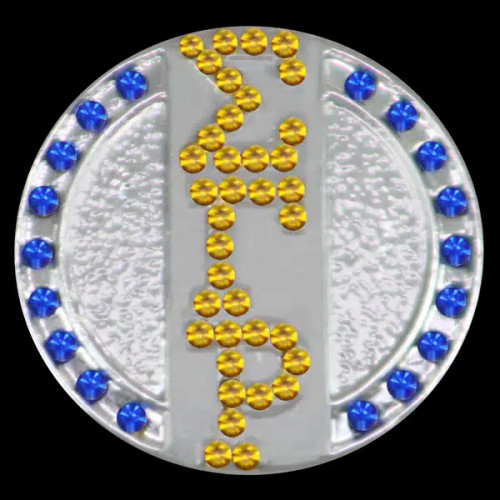 SGR Single Snap Button With Crystals – 3 Letters