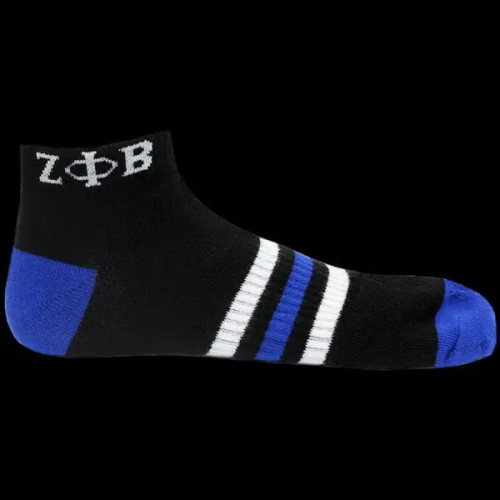 G2127ZPB Ankle Socks – Black With Blue and White