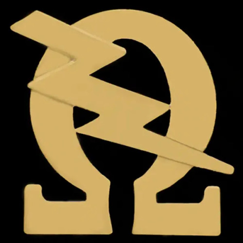 OPP 3/4″ Omega & Bolt Lapel Pin In Gold