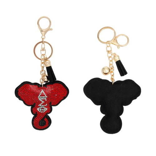 DST Sorority Elephant Head Red Padded Keychain DST Sorority Elephant Head Red Padded Keychain