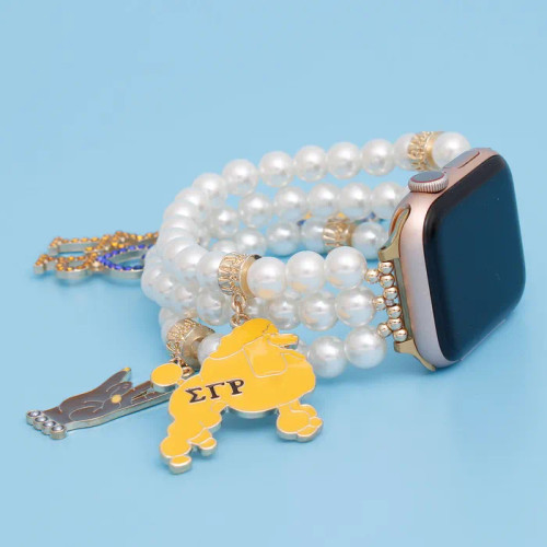 SGRHO Sorority White Pearl Watch Band SGRHO Sorority White Pearl Watch Band