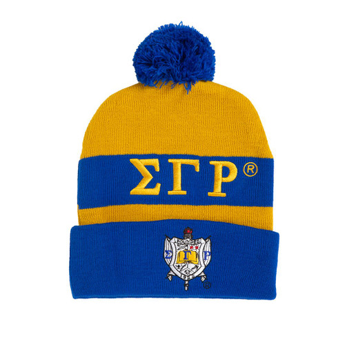 Embroidered Knit Beanie-SGRHO Embroidered Knit Beanie-SGRHO