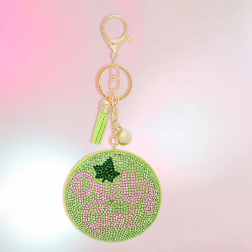 AKA Sorority Green Pretty Girl Padded Keychain AKA Sorority Green Pretty Girl Padded Keychain