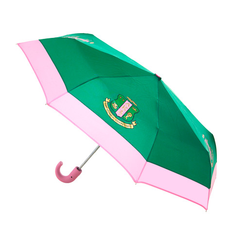 Collapsible Hurricane Umbrella – Alpha Kappa Alpha, Green/Pink