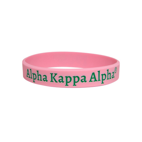 Solid Silicone Wristband – Alpha Kappa Alpha, Pink