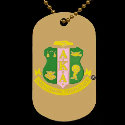 AKA Gold Double-Sided Dogtag W/Chain