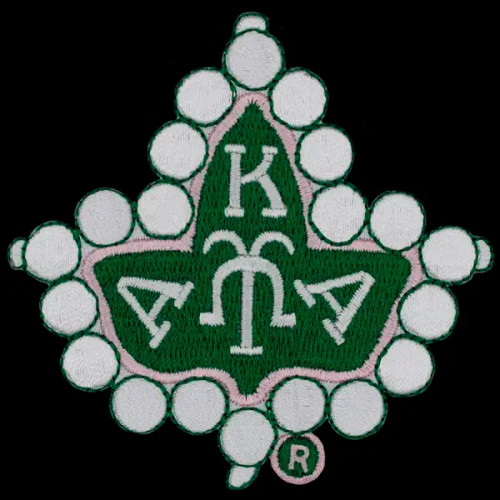 AKA 1 1/4″T Pearl Ivy Emblem W/Heat Seal Backing