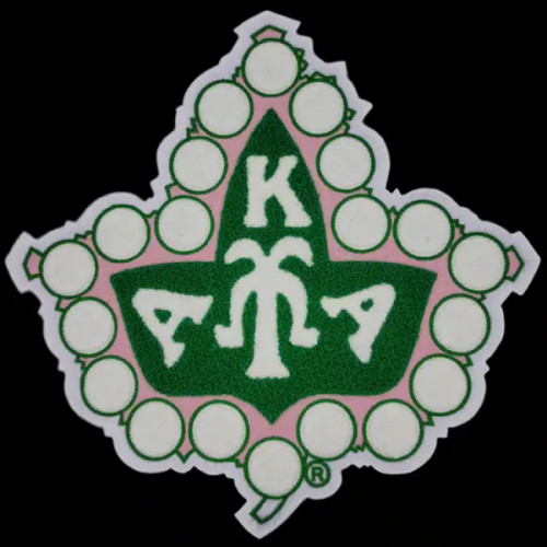AKA Chenille Pearl Ivy Emblem 10-1/2″ T w/Heat Seal Backing