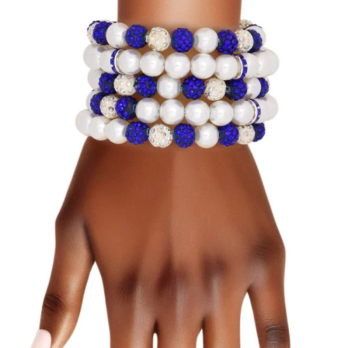 ZPB White Pearl and Bead Memory Wire Bracelet ZPB White Pearl and Bead Memory Wire Bracelet
