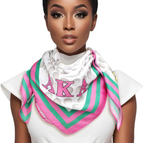 AKA Sorority Pearl Print Square Scarf for Women AKA Sorority Pearl Print Square Scarf for Women