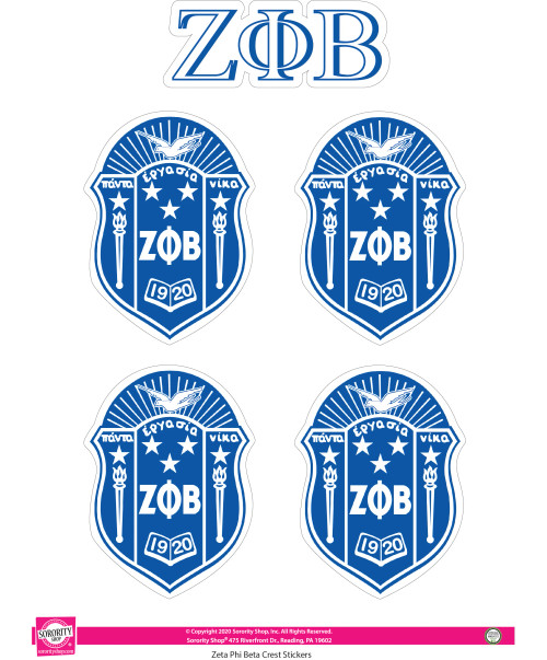 Zeta Phi Beta Crest Sticker Sheet Zeta Phi Beta Crest Sticker Sheet
