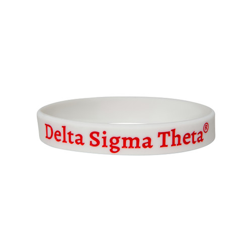 Solid Silicone Wristband – Delta Sigma Theta, White