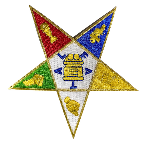 3 Inch Crest – Eastern Star, White/Yellow/Red/Green/Blue