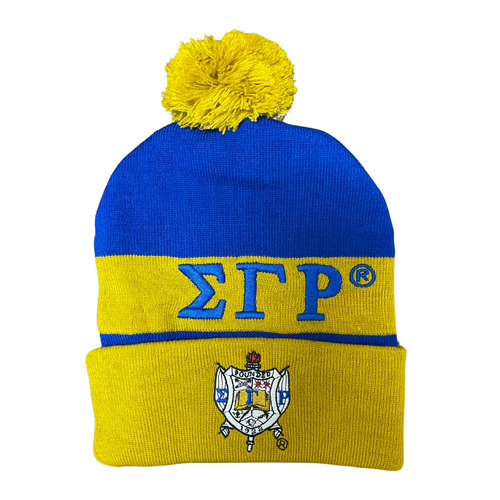 Embroidered Knit Beanie - SGRHO Embroidered Knit Beanie - SGRHO