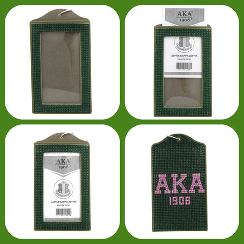 AKA Green Sparkle Sorority Pride ID Badge Holder AKA Green Sparkle Sorority Pride ID Badge Holder