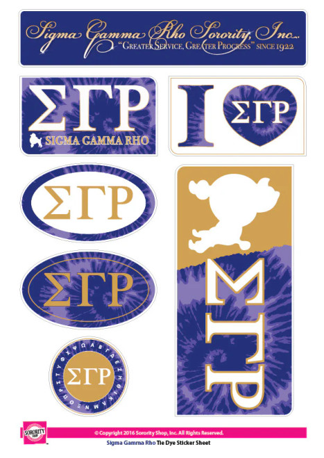 Sigma Gamma Rho <br>Tie Dye Stickers