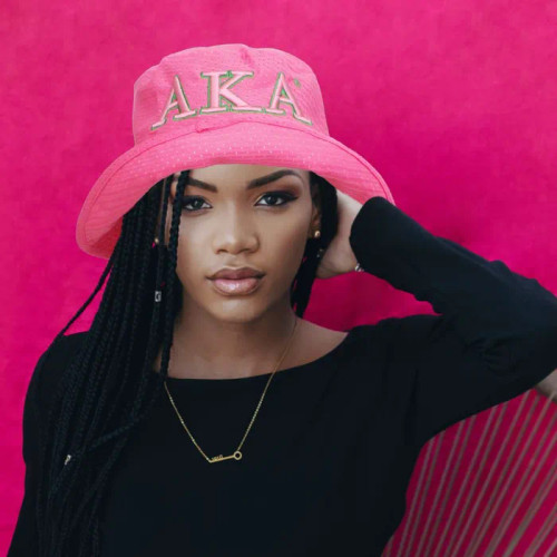 AKA Sorority Pink Mesh Embroidered Bucket Hat AKA Sorority Pink Mesh Embroidered Bucket Hat
