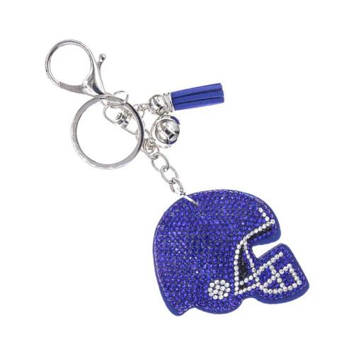 Blue Football Helmet Keychain Bag Charm Blue Football Helmet Keychain Bag Charm