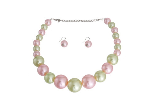 Pink and Green Graduated Bubble Gum Pearls(BCAM)