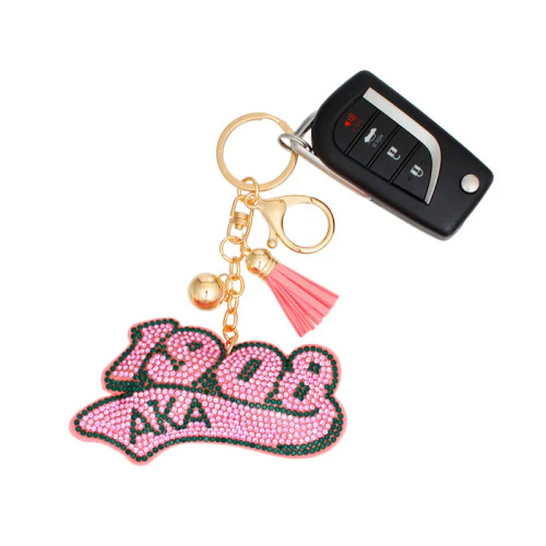 AKA Sorority 1908 Pink Padded Keychain Clip(BCAM)