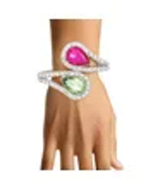 AKA Pink and Green Teardrop Crystal Cuff Bracelet AKA Pink and Green Teardrop Crystal Cuff Bracelet