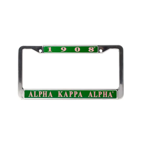 License Plate Frame – Alpha Kappa Alpha, Green(BCAM)