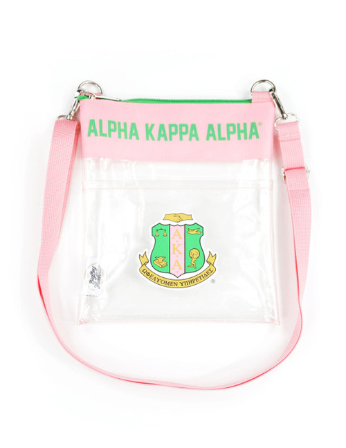 PINK AKA CLEAR  STADIUM CROSS BAG  WITH ZIPPER CLOSURE(BCAM)