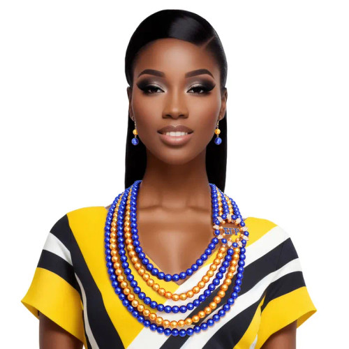 Necklace Blue Gold Pearl Sigma Set(BCAM)