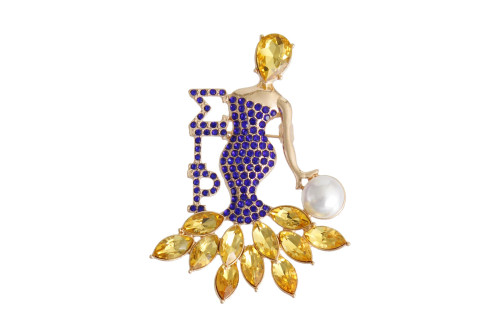 Blue Gold Woman Sorority Pin(BCAM)