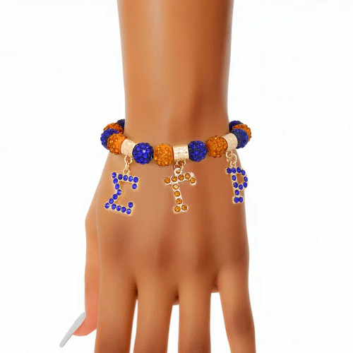 SGRHO Sorority Blue and Gold Bling Letter Bracelet(BCAM) SGRHO Sorority Blue and Gold Bling Letter Bracelet(BCAM)