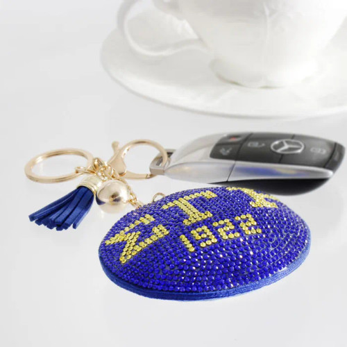 Blue Gold Padded Sorority Keychain Blue Gold Padded Sorority Keychain
