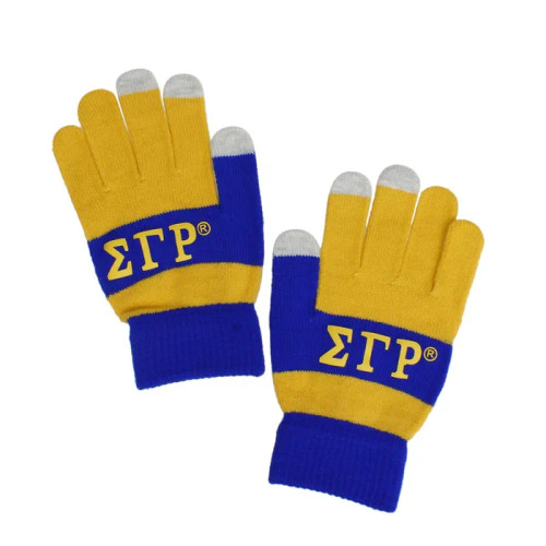 SGRHO Blue Touch and Grip Knit Winter Gloves
