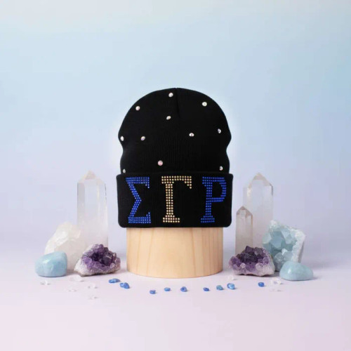 SGRHO Sorority Pride Black Bling Winter Beanie Hat