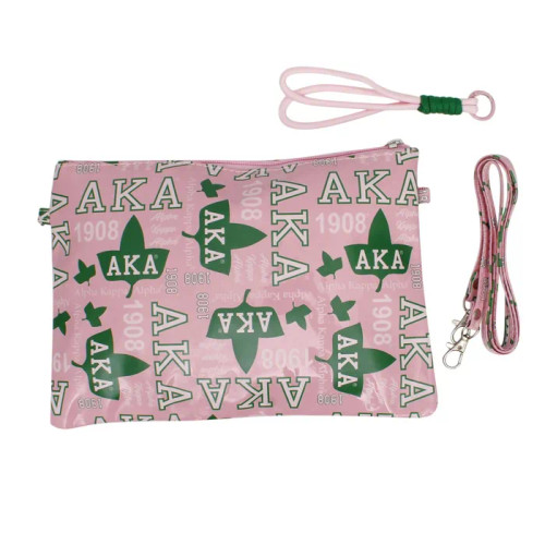 AKA Sorority Pride Graphic Print Wristlet Pouch