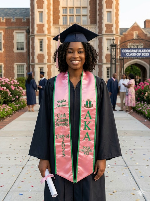 AKA  Personalized Trimmed Satin Stole ( 84 Inches )