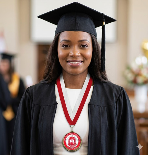 DST Graduate Medallion & Free  Matching  Neck Ribbon