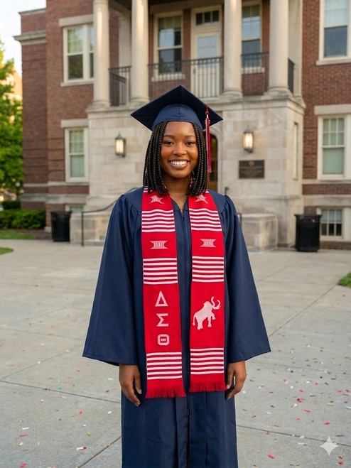 DST - Elephant Kente Stole ( RED )