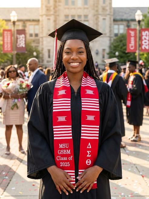 Personalized Signature DST Kente Stole  (RED)