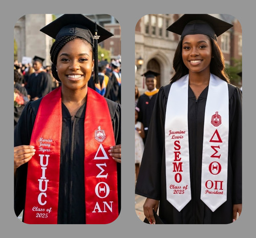 DST Signature Satin Personalized Stole (Name, University, Chapter & Class Year)